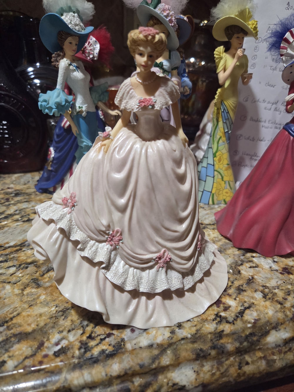 The Hamilton Collection Flushed With Hope Porcelain Figurine in Pink & White
